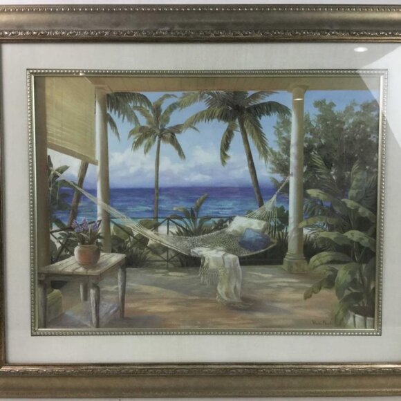 Rare Vivian Flasch Fine Art Oil & Acrylic Reproduction Print Mounted & Framed - Picture 2 of 2